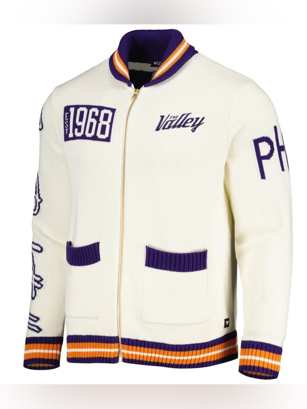 Phoenix Suns The Wild Collective Unisex Jacquard Full-Zip Sweater | Size XXL